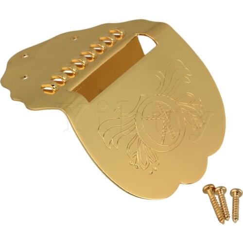Yibuy Gold Scalloped Mandolin Replacement Tailpiece K Word