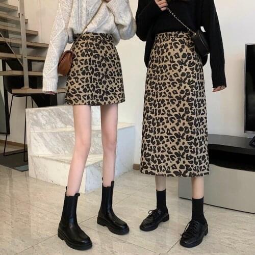 Women Fashion Skirt High Waist Leopard Print Elegant Casual Streetwear Skirts Summer Japanese Harajuku Style Student Punk Skirt