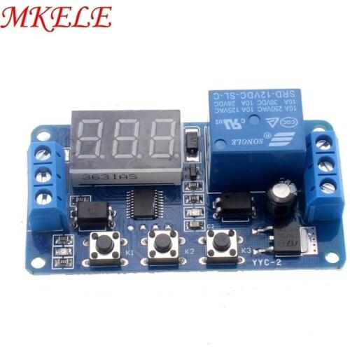 1Pcs/2Pcs/5Pcs New DC Timer Relay 12V Led Display Digital Delay Control Switch Module Plc Automation MKELE