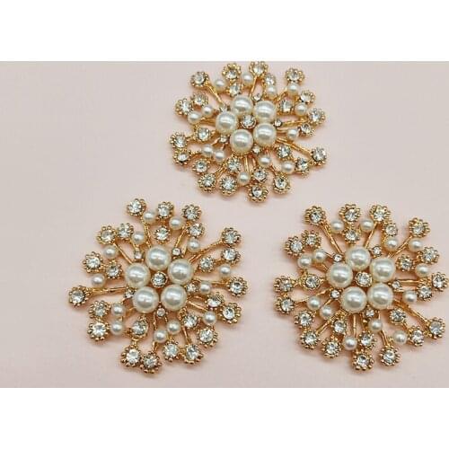 2pcs/lot Rhinestone Diamond Pearl Buttons Alloy Diy Handmade Hair Accessories Necklace Mobile Beauty Key Ring jewelry