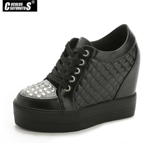 Cuculus 2020 Fashion Sneakers Women Platform Shoes Rhinestone Height Increasing Shoes Brand Sneakers Sweet Students Shoes 1116