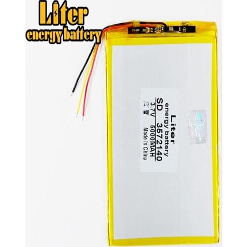 3 line 3572140 3.7V 5000mAH 3570140 (polymer lithium ion battery ) Universal Li-ion battery for tablet pc 7 inch 8 inch 9inch