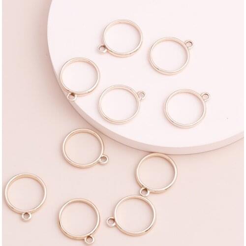 20pcs 18x15mm Gold Color Alloy Jewelry Accessories Circular Charm Hollow Pendant DIY Bracelets Necklaces