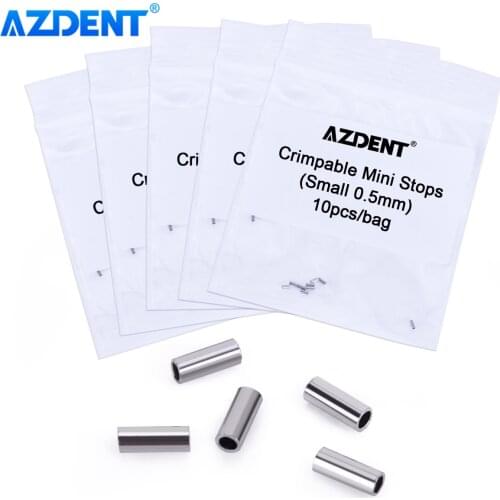 5 Packs AZDENT Dental Orthodontic Crimpable Hooks Mini Stops Buckle 0.5mm 0.8mm 10pcs/Pack