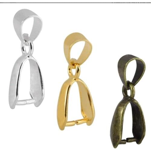 BASEHOME 50pcs/lot Melon Seeds Buckle Pendant Clasps Hook Bail Clip Jewelry Charm Pendant Connectors for DIY Jewelry Making