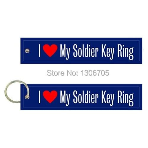 I Love My Soldier Key Ring Embroidery Key Chain