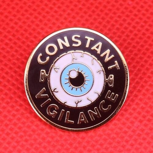Constant vigilance pin weird eyeball brooch book pins anatomy biology body organ brooches magic wizardry badge bookworm gift