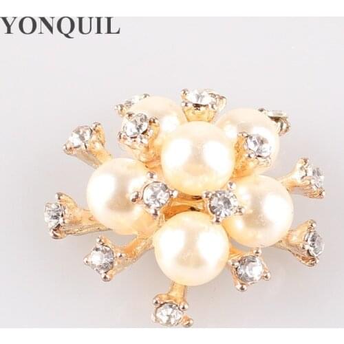 Flower Center Buttons Pearl Embellishment For Handmade Flower Flat Back Rhinestone Embellishment Accessories 10Pcs/Lot MYQB007