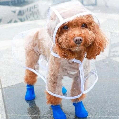 5 Colors Solid Pet Dog Rain Coat for Small Dogs Impermeable perro Puppy Cat Poncho Dog Raincoat Poodle Clothes chubasquero perro
