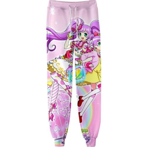 Idol Time Pripara 3D Men/Women Neutral StyleThreaded Bunched Trousers Japan Kawaii Threaded Bunched Leg Pants
