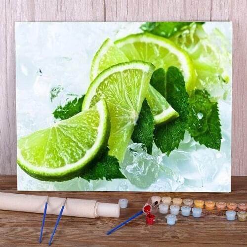 Lemon Fruits Painting By Numbers Package Oil Paints 40*50 Boards By Numbers Home Decor For Handiwork