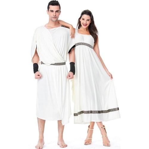 Ancient Greek Mythology Olympus Zeus Hera Costume Greek Goddess Costumes for Adult Men Women Couple Arabian Clothing