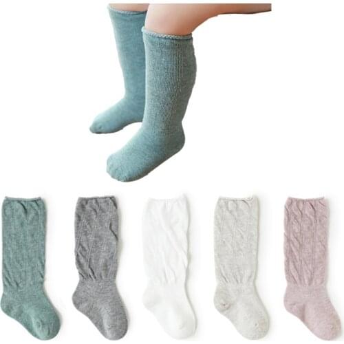Adorable newborn baby boys socks Spring autumn cotton knee high long socks for girls booties socks children leg warmers 0-5Yrs