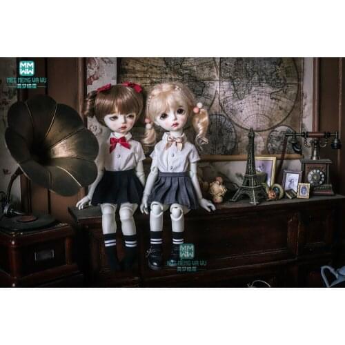 BJD doll clothes gilr dress fits 27cm-30cm 1/6 BJD doll fashion knit cardigan pleated skirt shirt socks