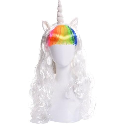 Cartoon Unicorn Cosplay Wigs Women hair Girls Cosplay Wig Halloween Carnival Party Cosplay Wig
