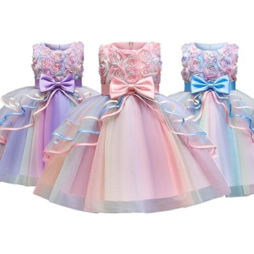 Dress for Girls Wedding Evening Party Dress Kid Bridesmaid Vestidos Children Formal Prom Gown 4 6 8 10 Years Girls Elegant Dress