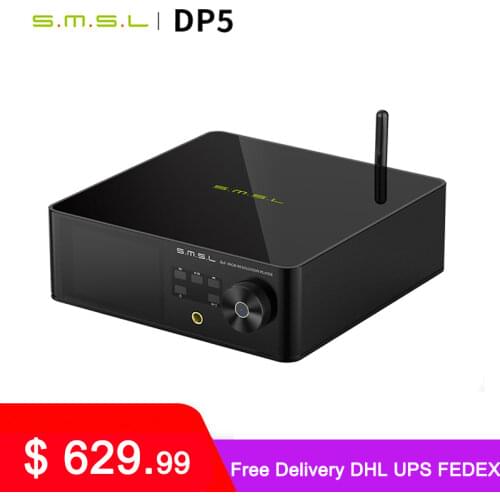 SMSL DP5 turntable U disk usb Bluetooth player MQA decoding ES9038PRO headphone amplifier DSD Digital WIFI Network Music Player