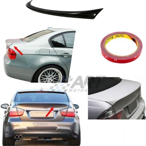 Aleron spoiler compatible with BMW E90 Series 3 OEM finish in Abs rigid plastic with 3M adhesive included