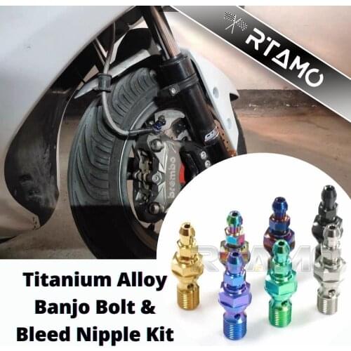 M10x1.0P/1.25P Titanium Brake Caliper Banjo Bolt & Bleed Nipple Kit