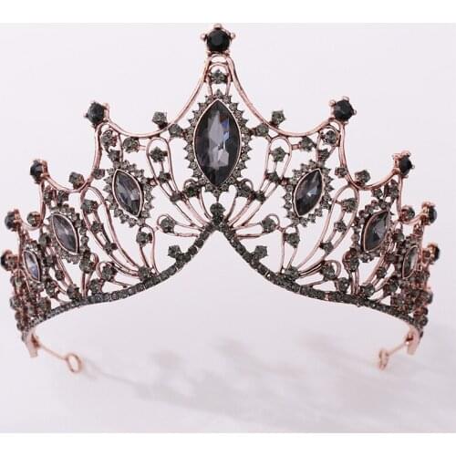 Vintage Big Queen Baroque Diadem Rhinestone Bridal Crowns And Tiaras Headband For Wedding Party Prom Pageant Hair Accessories