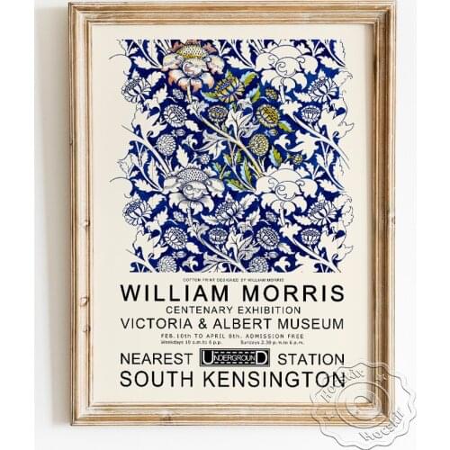 William Morris Vintage Prints Art Poster, Plant Flowers Exhibition Wall Art Canvas Painting, Living Room Gift Home Decor Picture