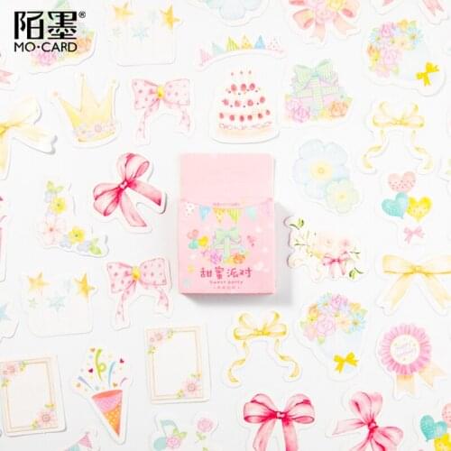 XINAHER 45 pcs/lot Pink Sweet party cake flowers paper sticker package DIY diary decoration sticker album scrapbooking