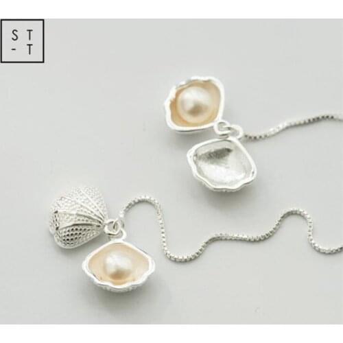Season Gate 925 Sterling Silver Cute Creative Delicate Freshwater Pearl Shell Fashion Earrings Women Girls Jewelry Gift SE027