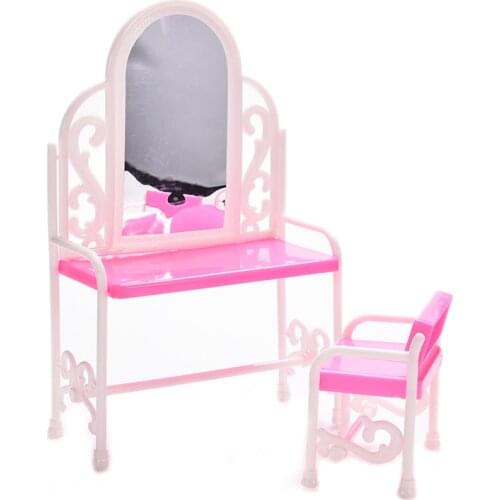 1 Set Princess Doll ashion furniture dresser girls birthday gift toilet table For doll accessoriesb Baby Toys Hot Sale