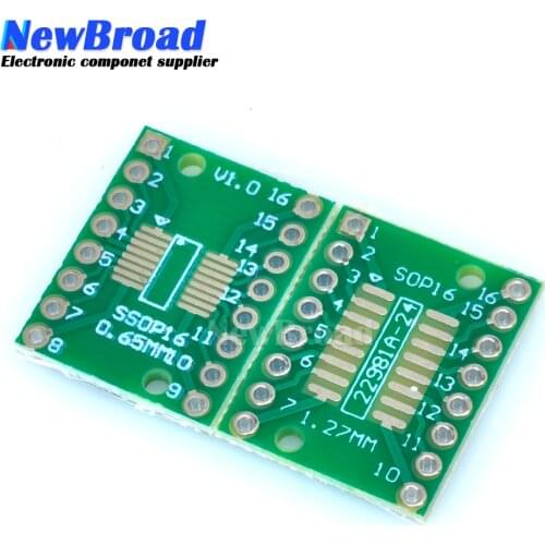 10PCS TSSOP16 SSOP16 SOP-16 SOP16 to DIP16 Transfer Board DIP Pin Board Pitch Adapter PCB