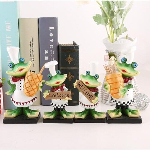 4 Pieces Creative Frog Gift Household Toothpick Cylinder Resin FROG ORNAMENT Table Decorations
