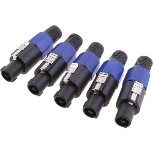 5pcs 4-Pin Speaker Conductor Male Audio Plug Speaker Connectors