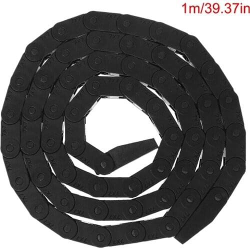7X7mm L1000mm Cable Drag Chain Wire Carrier + 2 End Connector For 3D Printer CNC