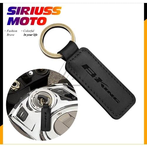 Motorcycle Cowhide Keychain Key Ring Case for Suzuki B-King 400 600 1340 Motorbike