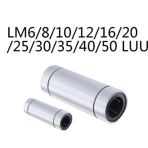 12/5/10Pieces LM6LUU Long Linear Bearings LM 6/8/10/12/16/20/25/30/35/40/50 LUU Optical Axis Linear Lengthened Motion Bearing