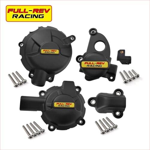 For BMW S1000RR 19- Black MOTOCYCLES Full Rev Racing Engine Case Guards Protectors Cover SET