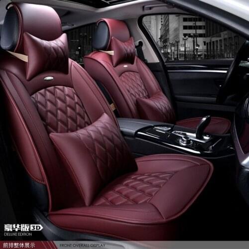 For Hyundai Accent SONATA ELANTRA ix35 tucson black soft leather car seat cover front and rear set waterproof cover for car seat