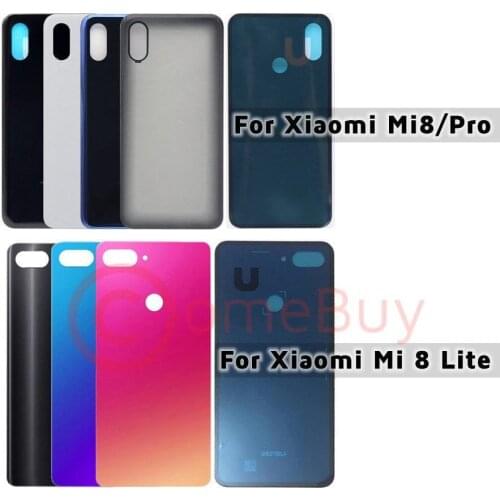 For Xiaomi Mi 8 Battery Cover Back Glass Mi8 Pro Rear Glass Housing Door Case For Xiaomi Mi 8 Lite Battery Cover Replacement