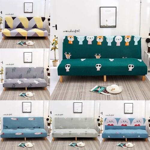 Elastic Folding Sofa Bed Cover Stretch Adjustable Armless Couch Bench Slipcovers All-inclusive Universal Sofa Bedspread For Home