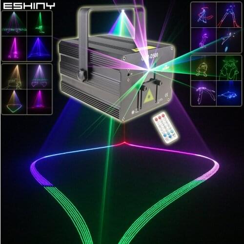 ESHINY 500mW/1W/1.5W Animation RGB Laser Lines Beam Stage Light Pattern Projector DMX DJ Dance Bar Professional System Show G1N8