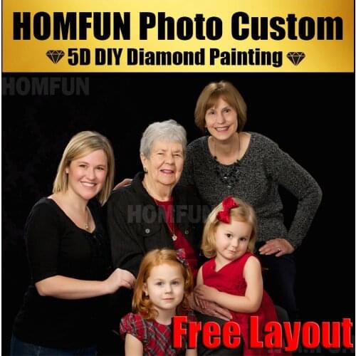 HOMFUN Photo Custom DIY 5D Diamond Painting 100% full drill Cross Stitch For Gift Embroidery Rhinestones Home Decor