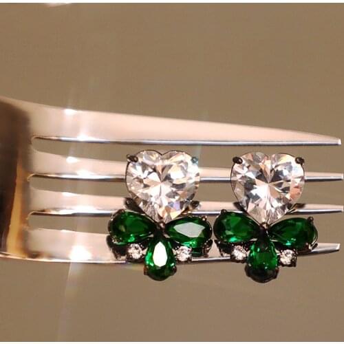 Huitan 2021 Trendy Heart Earrings for Women Fresh Korean Style Female Party Accessories Versatile Statement Jewelry Hot Selling