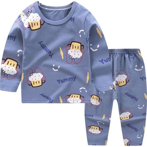 ZWY1179 New Spring Children Girls Cartoon Clothes Baby Boys T Shirt Pants 2Pcs/sets Autumn Kids Costume Toddler Cotton Tracksuit