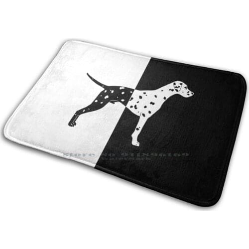 Dalmatian Dog Mat Rug Carpet Anti-Slip Bedroom Entrance Door Mat Dalmatian Dog Black And White Simple Dog Pet Cute Animal Puppy