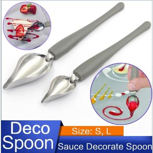 Creative Spoon Decorate Food Draw Tool Design Sauce Dressing Plate Dessert Bakeware Cake Molecular Gastronomy Spoon Kitchen Tool