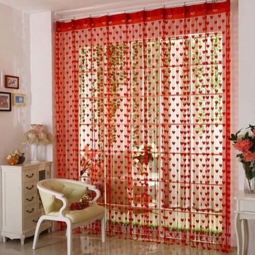 Cute Heart Decor Window Room Line Curtain String Tassel Door Curtain Divider String Curtain