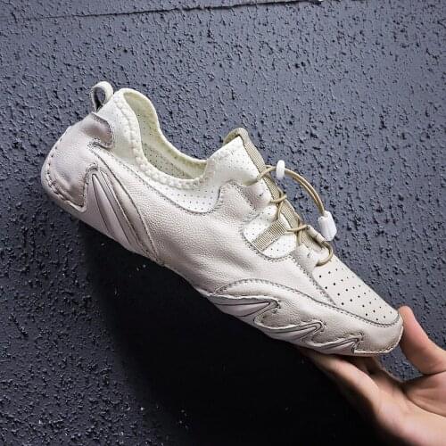 Men loafers Size 38-45 Mens Leather Casual Shoes Autumn Genuine Leather Shoes Men Fashion black Men shoes New