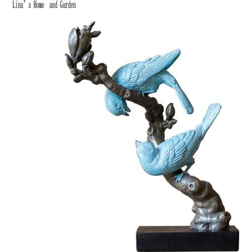 Table version birds tree handmade resin ornaments