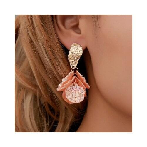 New fashion Long petal pendant earrings For Women girl Accessories jewelry wholesale