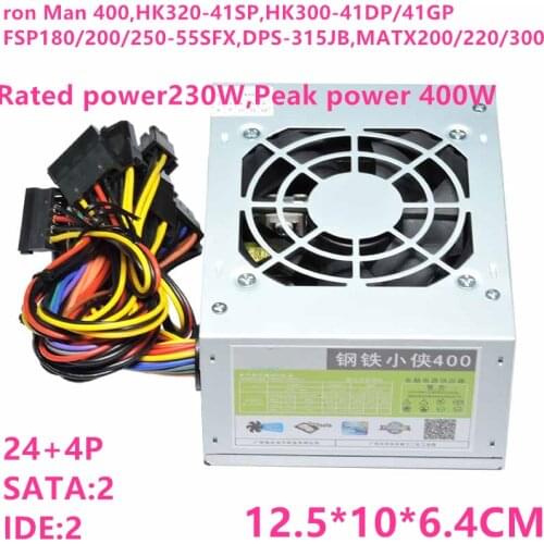New PC PSU For XinHang Brand 230W Power Supply Iron Man 400 HK320-41SP HK300-41DP/41GP FSP180/FSP250-55SFX DPS-315JB MATX200