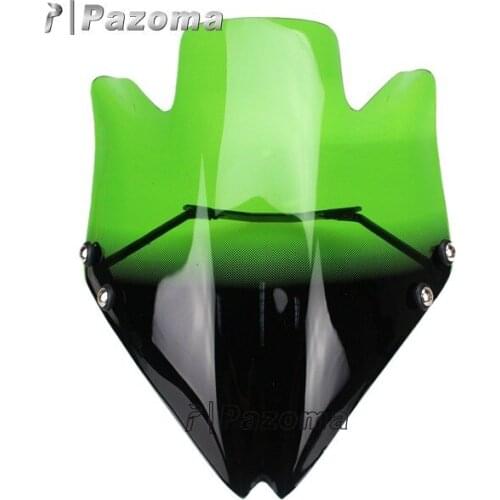 PAZOMA Motorcycle Motobike Green Windscreen Naked Windshield For Kawasaki Z 750 R 2012 2011 2010 09 08 2007